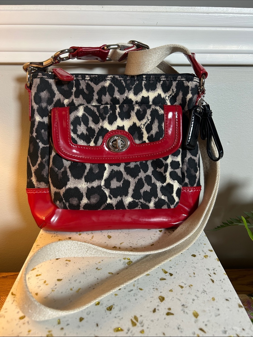 Coach Ocelot Print Swingpack Crossbody Bag